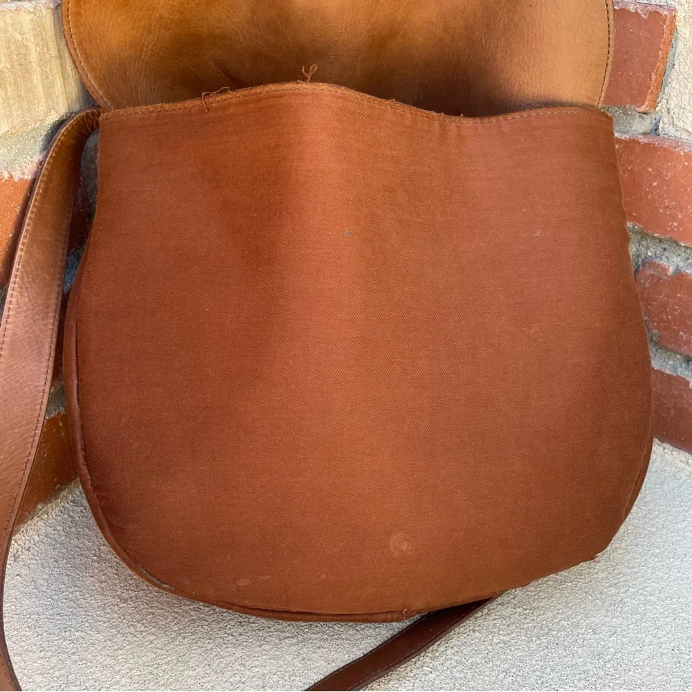 J.Crew • RARE VTG • Genuine Leather Postal Satchel Crossbody Bag & Wool Scarf